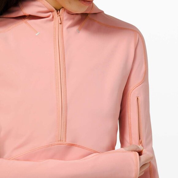 Lululemon Pink Pastel Break a Trail 1/2 Zip Hoodie Size 6 - Picture 3 of 10